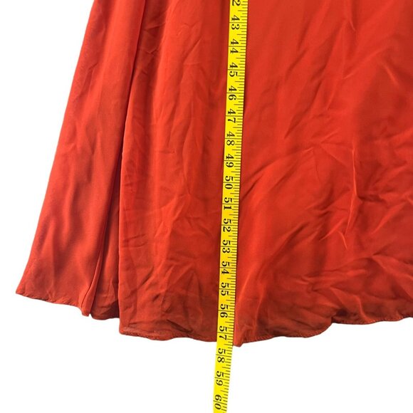 Off Shoulder Rust Red Dress Wedding Prom Chiffon Poly Lined M 8 10 Christmas Val - Picture 5 of 9